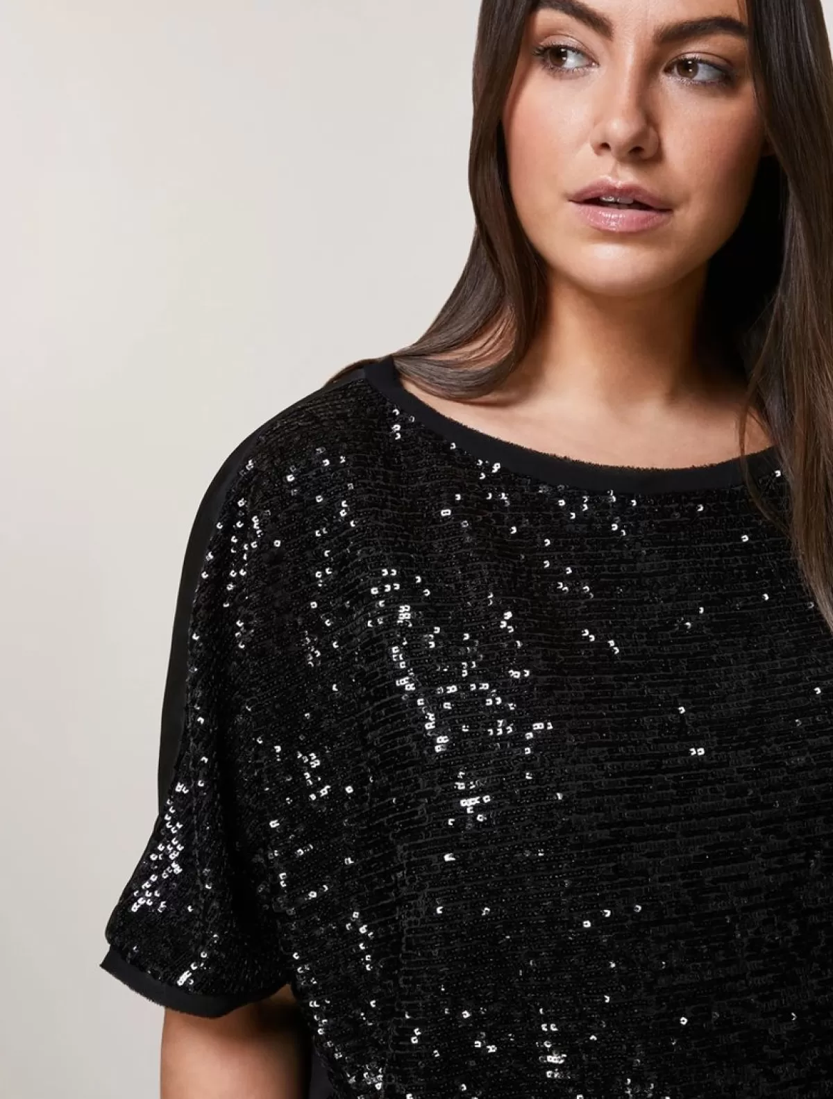 Blouse En Crepe Envers Satin Ornee De Sequins<Marina Rinaldi Flash Sale