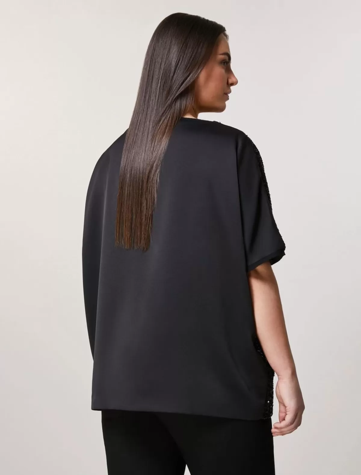 Blouse En Crepe Envers Satin Ornee De Sequins<Marina Rinaldi Flash Sale