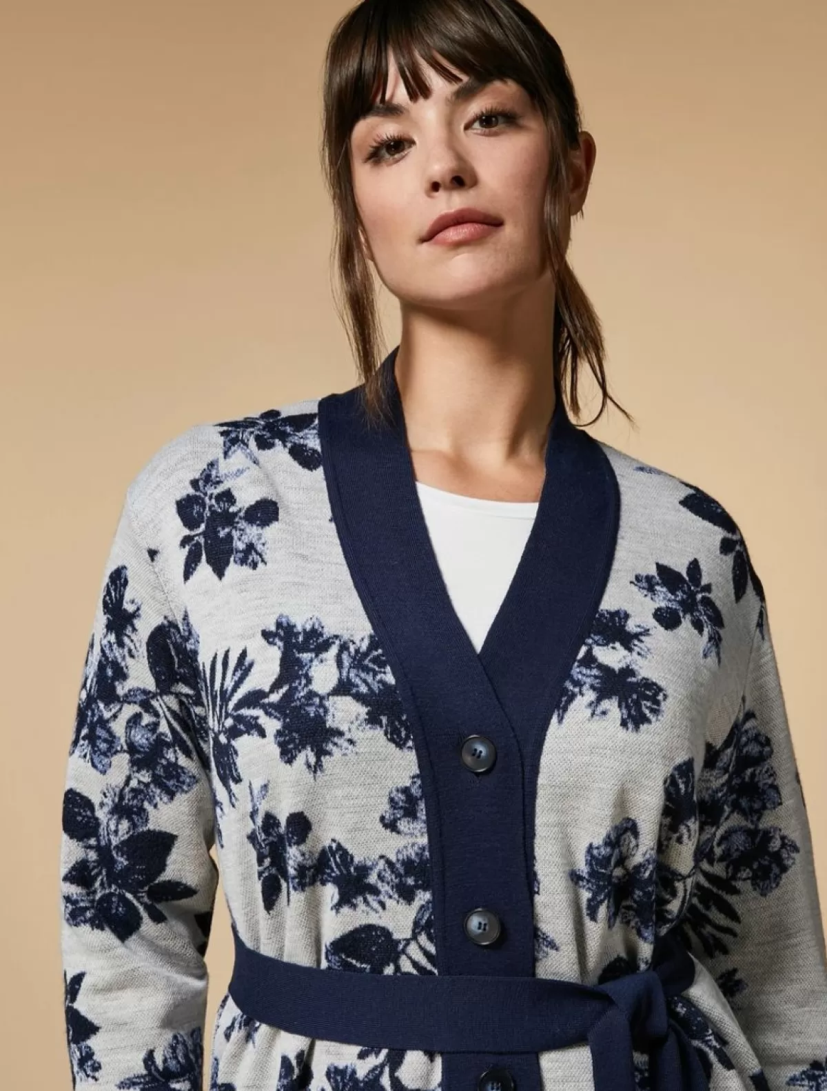 Cardigan En Fil De Laine Melangee<Marina Rinaldi Flash Sale