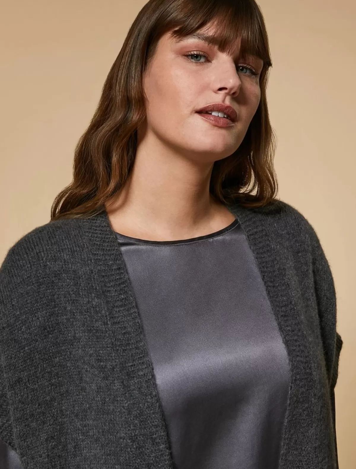 Cardigan Sans Couture En Alpaga Et Laine<Marina Rinaldi Clearance