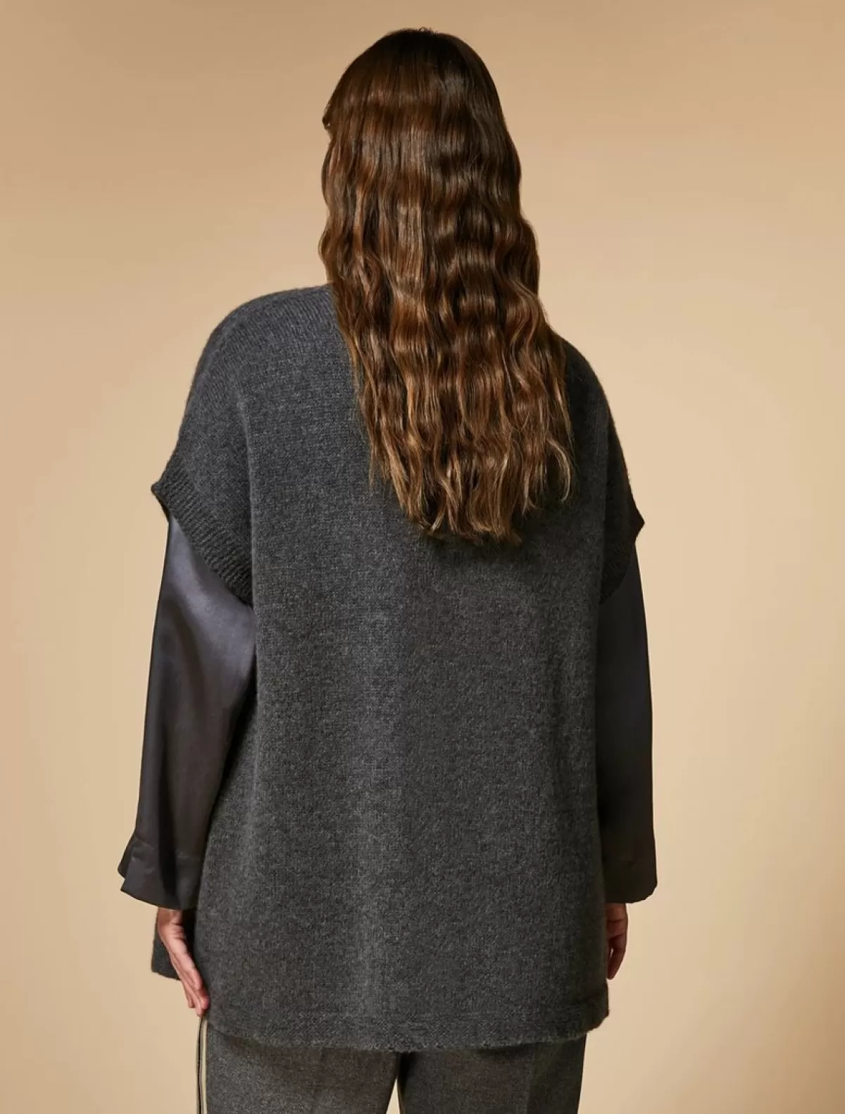 Cardigan Sans Couture En Alpaga Et Laine<Marina Rinaldi Clearance