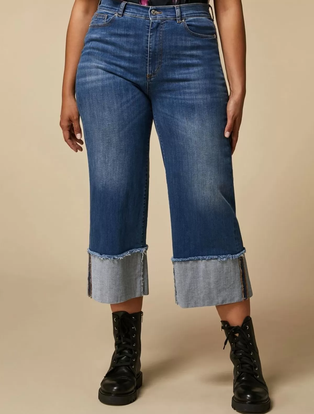 Jean Large En Denim Stretch<Marina Rinaldi Cheap