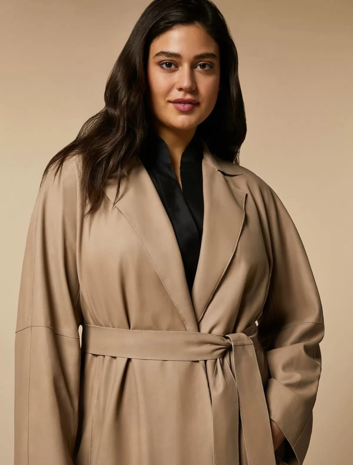 Manteau En Daim Nappa<Marina Rinaldi Sale