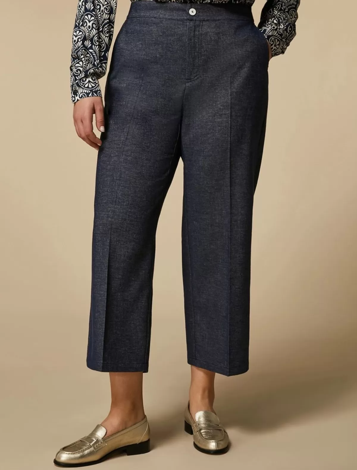 Pantalon Aspect Denim<Marina Rinaldi Best Sale