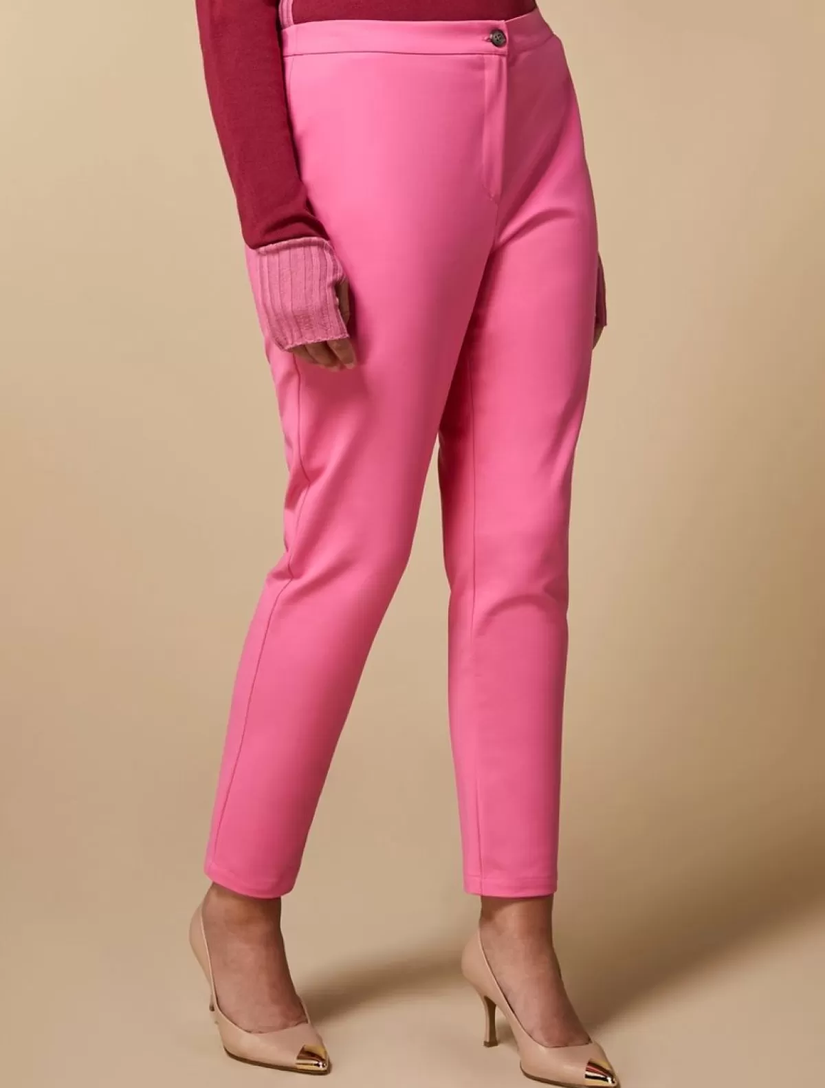 Pantalon En Coton Melange<Marina Rinaldi Sale