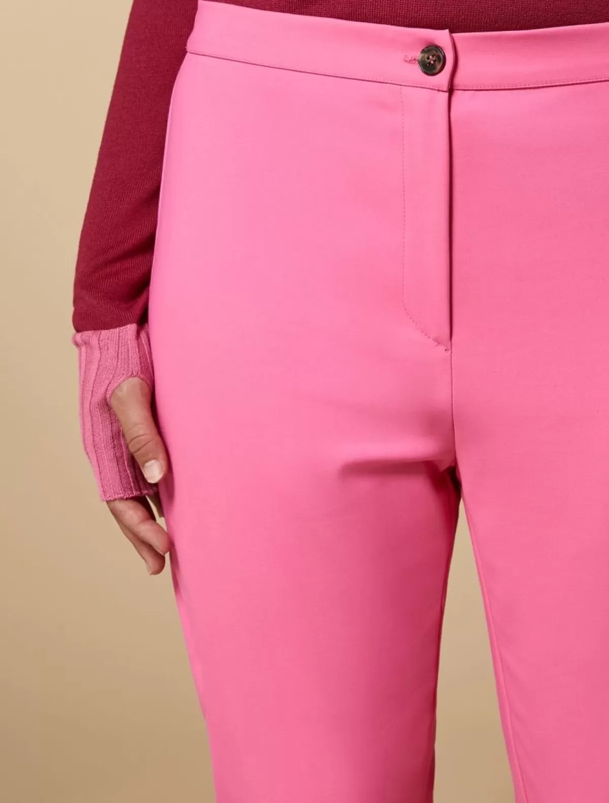 Pantalon En Coton Melange<Marina Rinaldi Sale