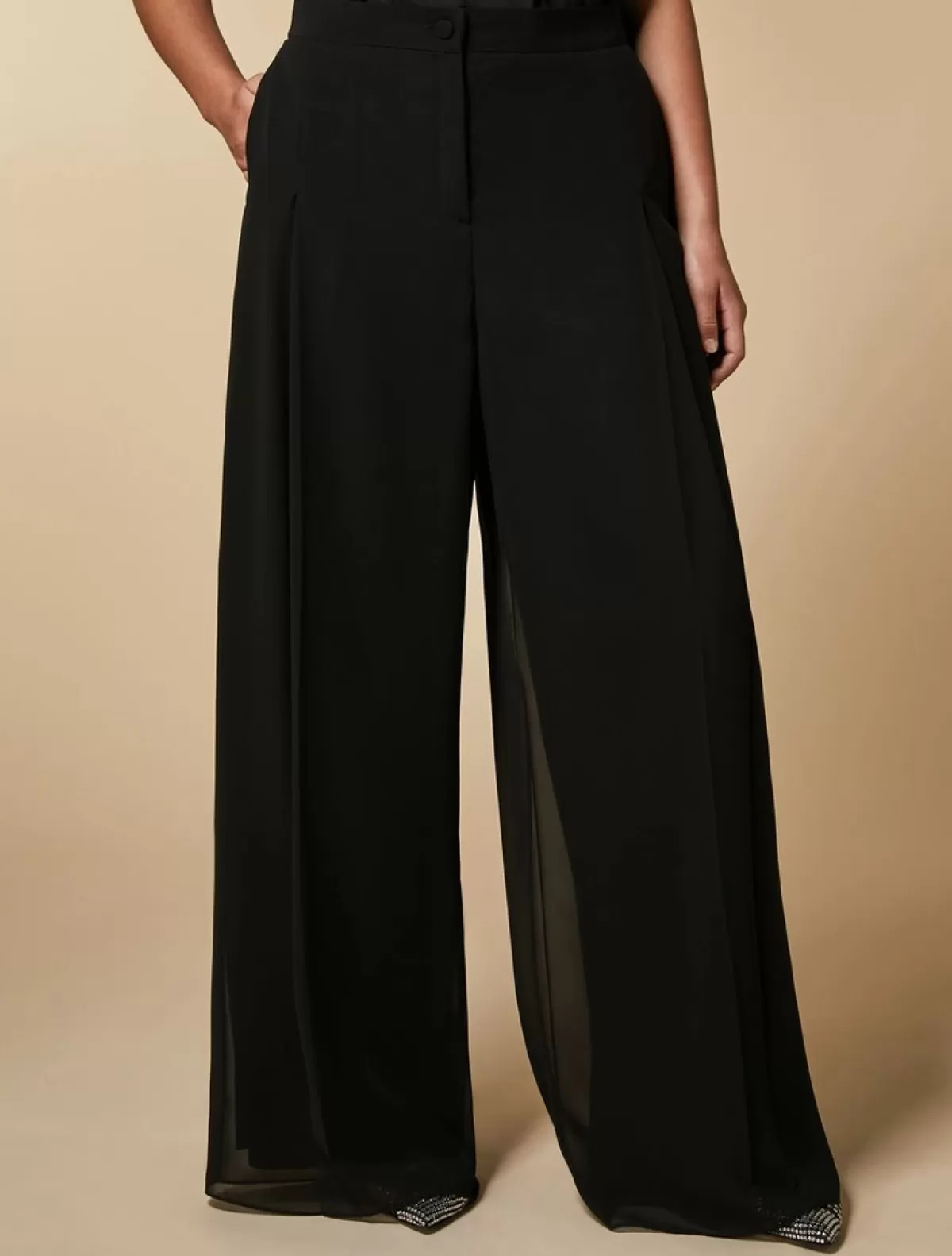 Pantalon En Crepe Georgette<Marina Rinaldi Sale