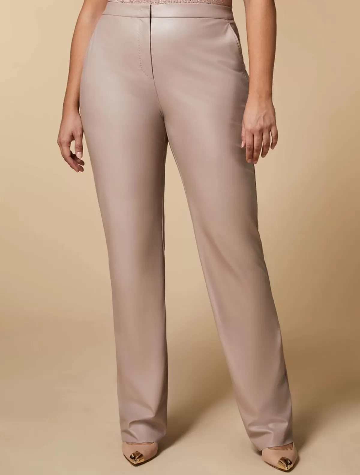 Pantalon En Cuir Nappa Stretch<Marina Rinaldi Online