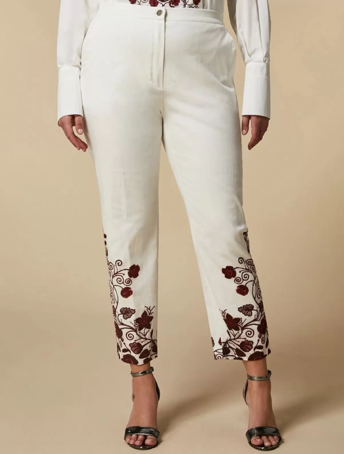 Pantalon En Gabardine A Imprime<Marina Rinaldi Outlet