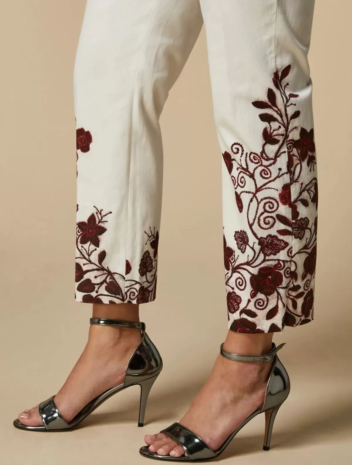 Pantalon En Gabardine A Imprime<Marina Rinaldi Outlet