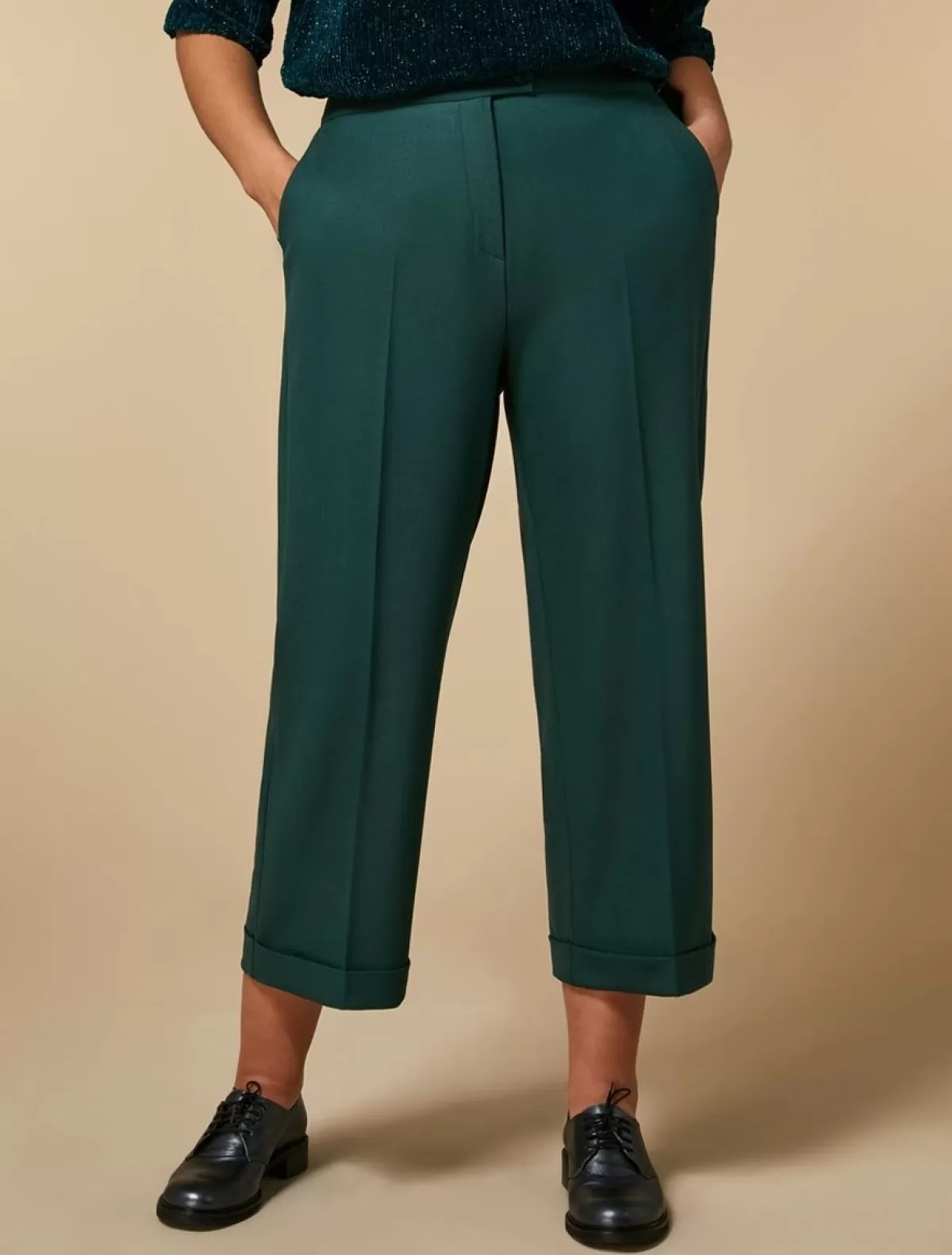 Pantalon En Gabardine De Laine Technique<Marina Rinaldi Best Sale