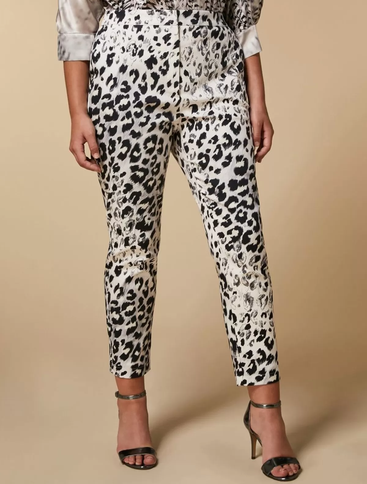 Pantalon En Gabardine Imprimee<Marina Rinaldi Discount