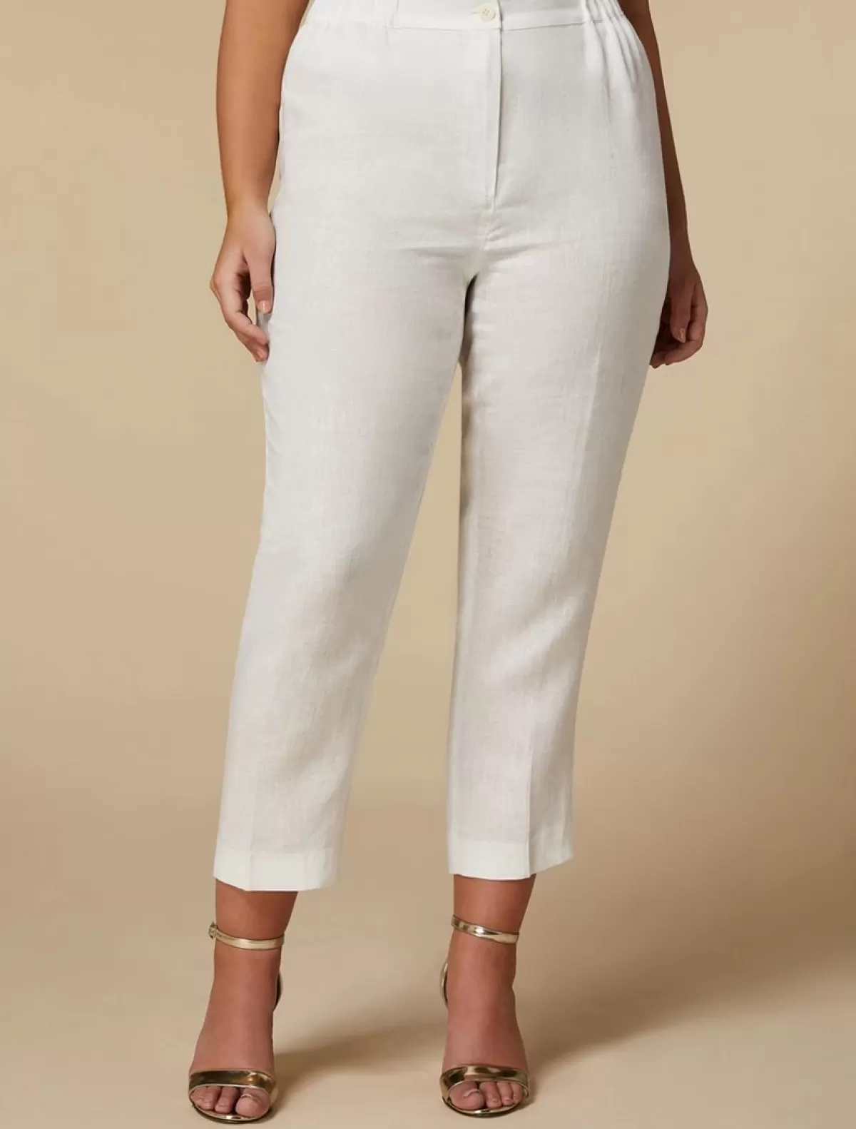 Pantalon En Lin Teint En Fil<Marina Rinaldi Best Sale