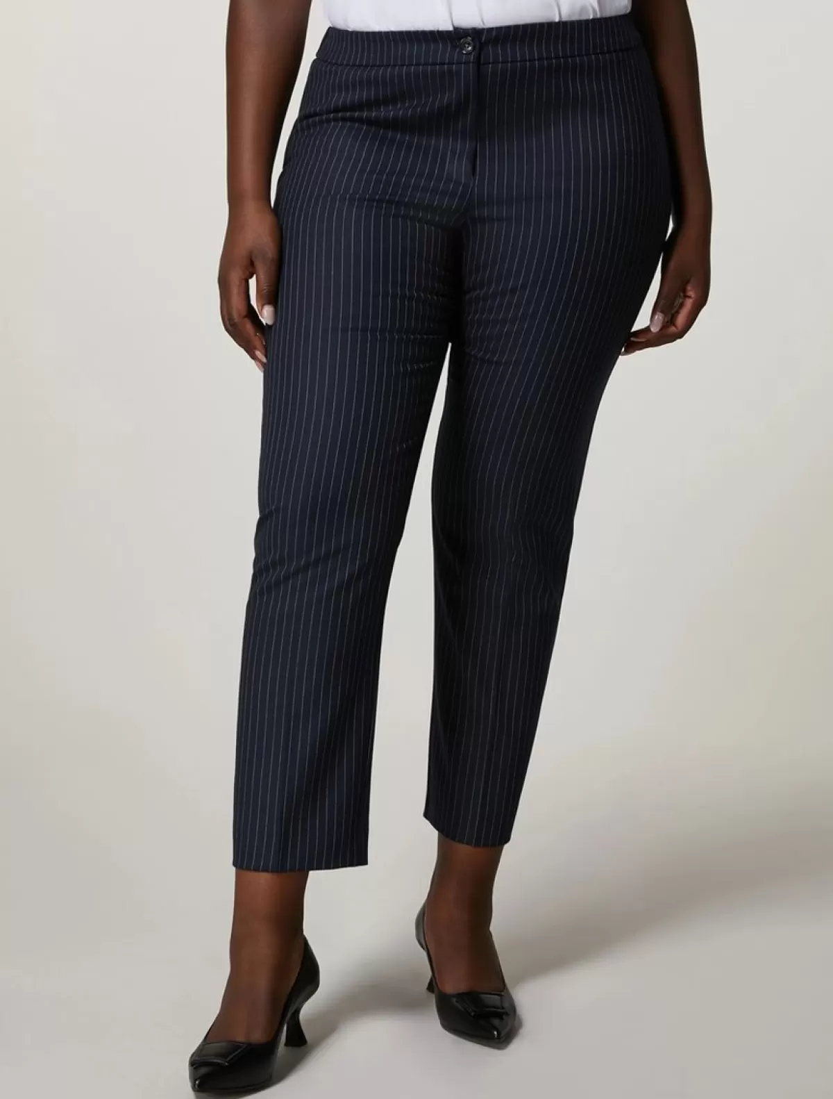 Pantalon En Polyviscose Teint En Fil<Marina Rinaldi Shop