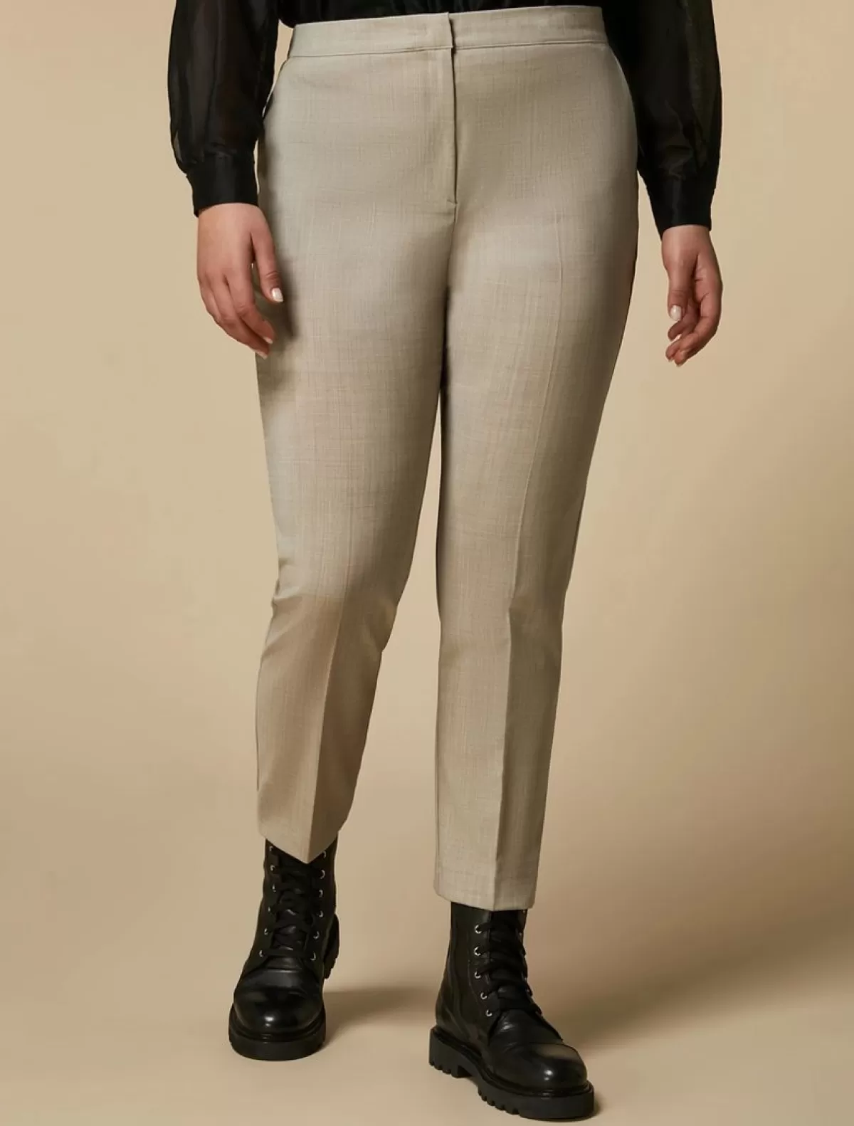 Pantalon En Popeline De Pure Laine<Marina Rinaldi Shop