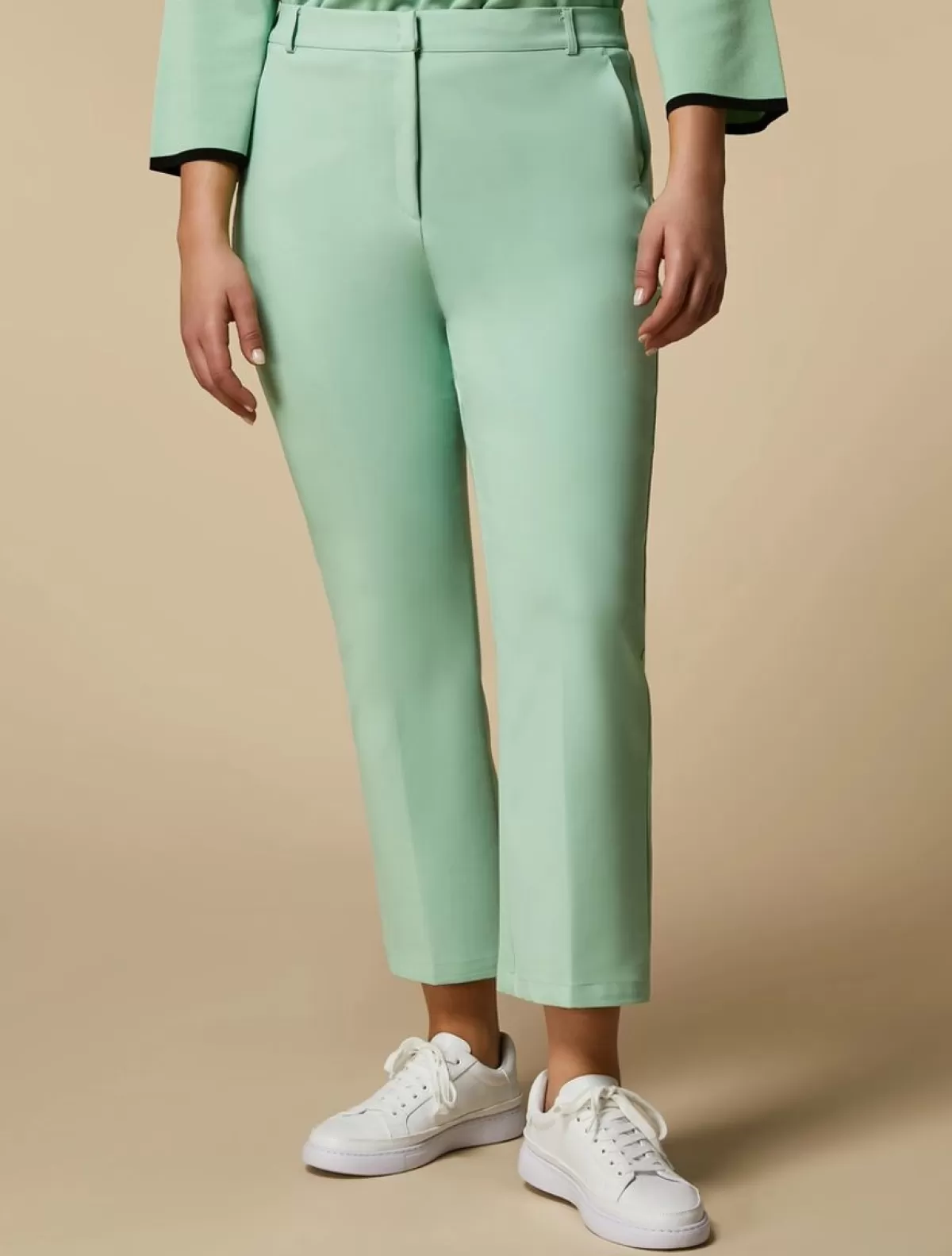 Pantalon Evase En Coton Melange<Marina Rinaldi Flash Sale