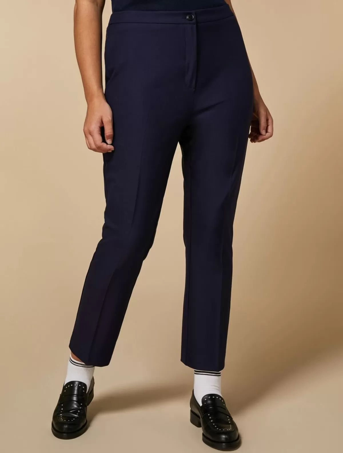 Pantalon Evase En Viscose Melangee<Marina Rinaldi Best