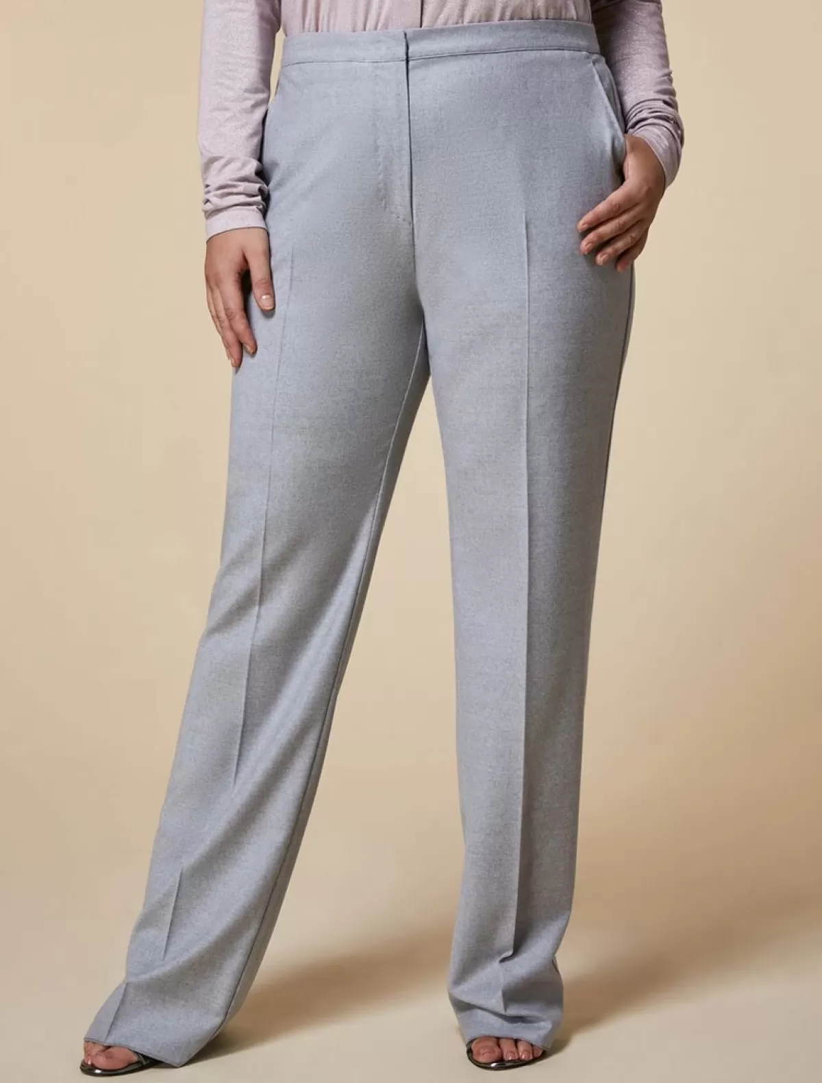 Pantalon Slim En Flanelle<Marina Rinaldi Shop