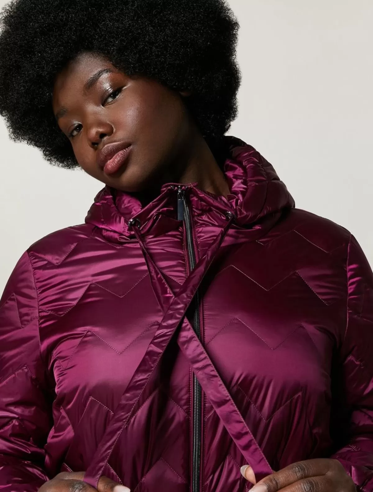 Parka En Nylon Brillant<Marina Rinaldi Outlet