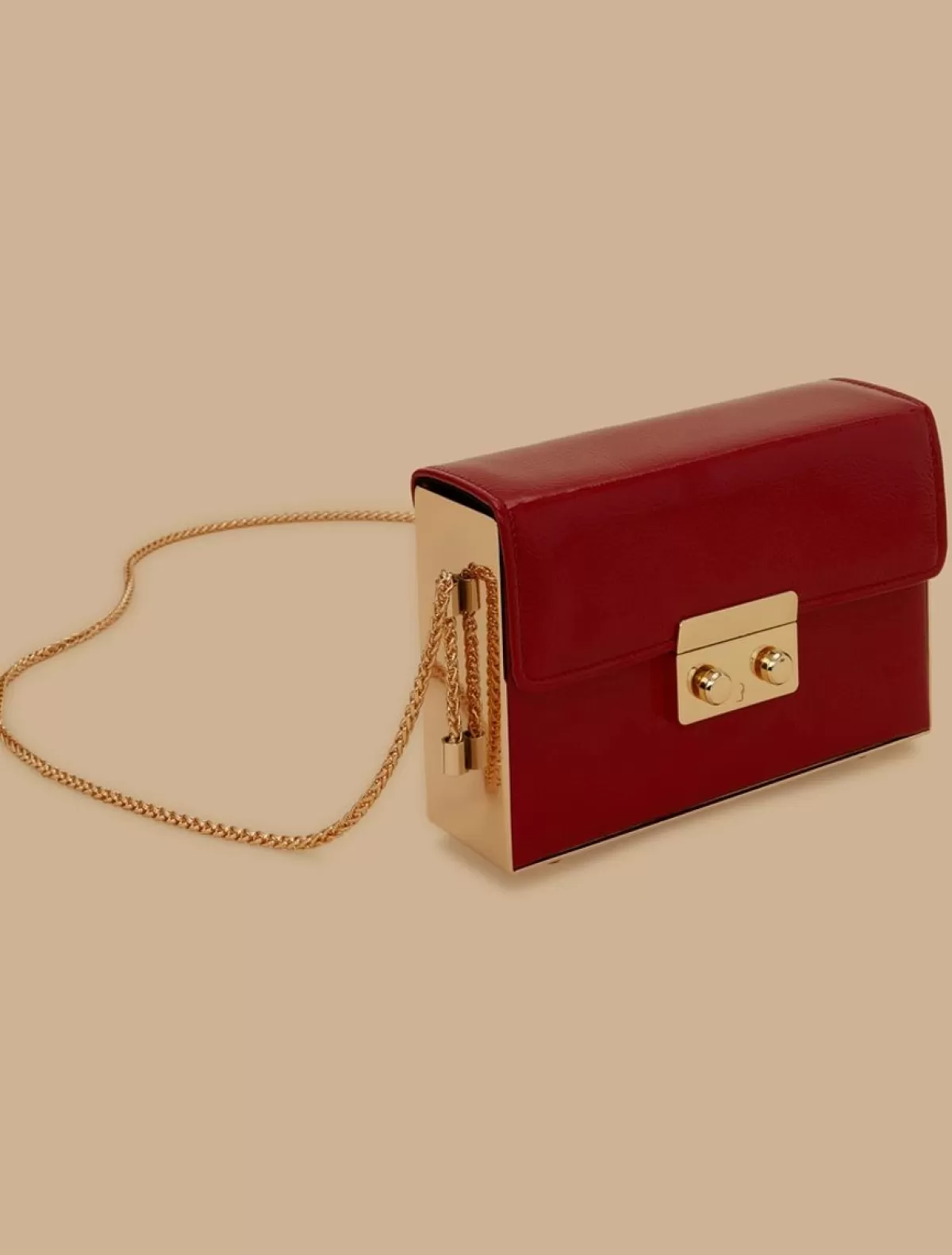 Pochette En Cuir Verni Et Metal<Marina Rinaldi Fashion