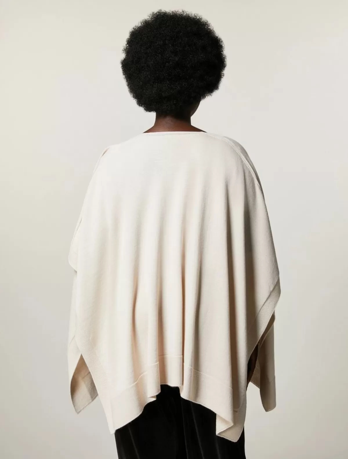 Poncho En Laine Merinos Melangee<Marina Rinaldi Clearance