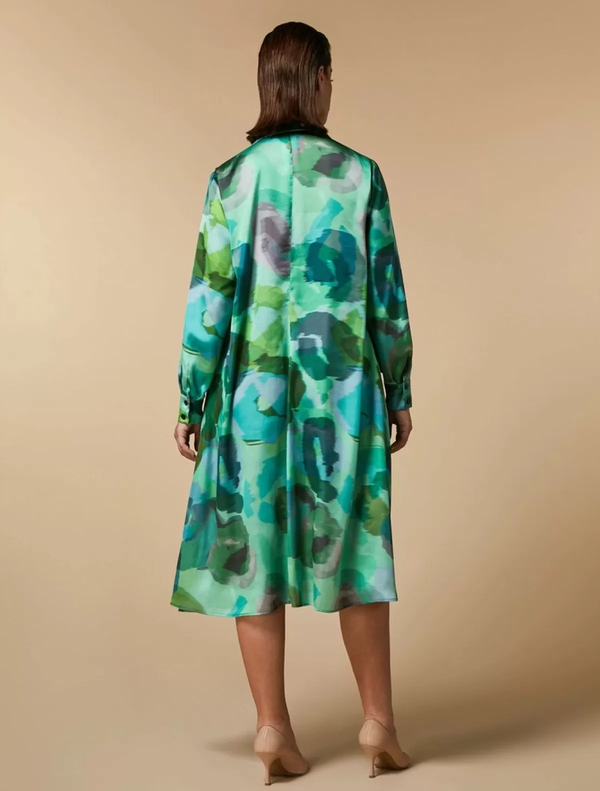 Robe En Satin Imprime<Marina Rinaldi Outlet