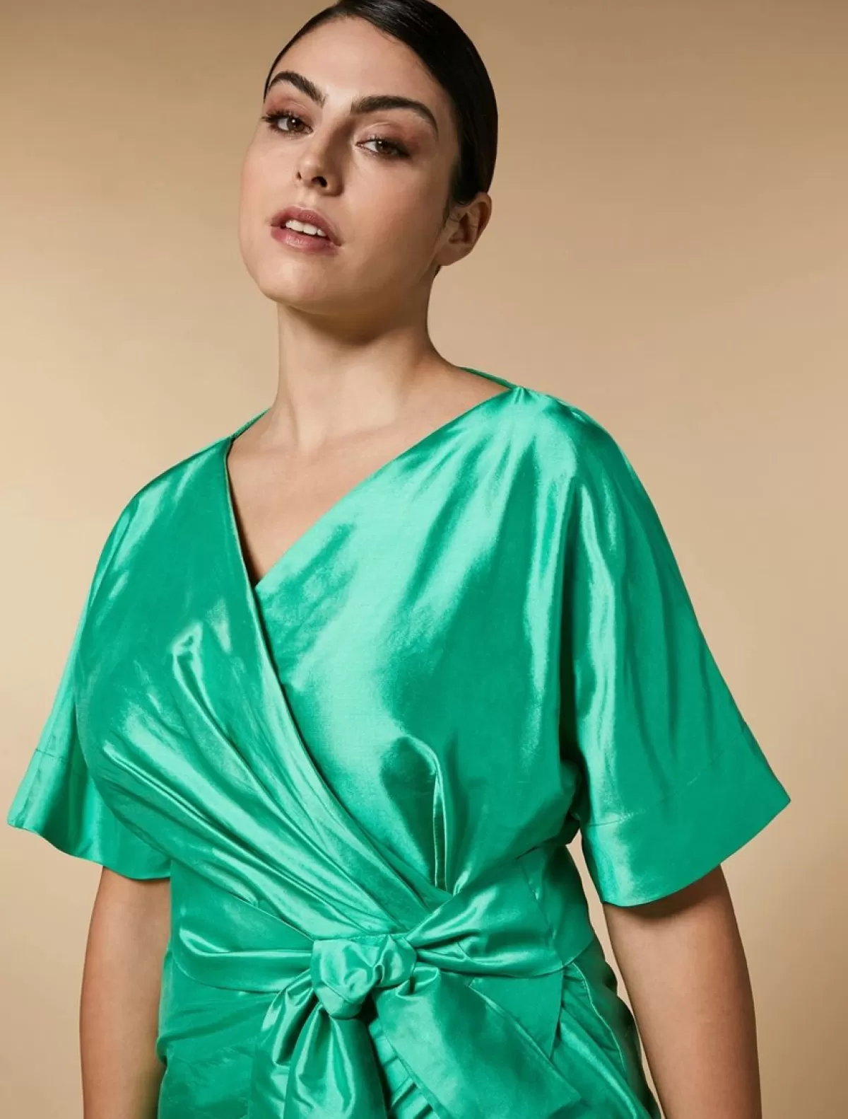 Robe En Taffetas De Shantung De Soie<Marina Rinaldi Sale