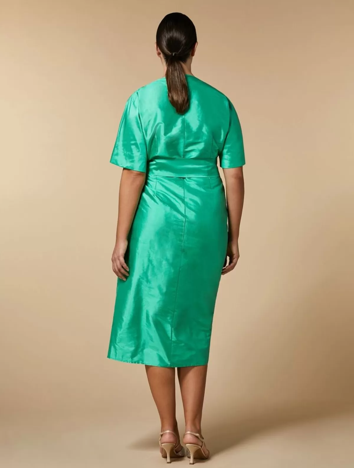 Robe En Taffetas De Shantung De Soie<Marina Rinaldi Sale