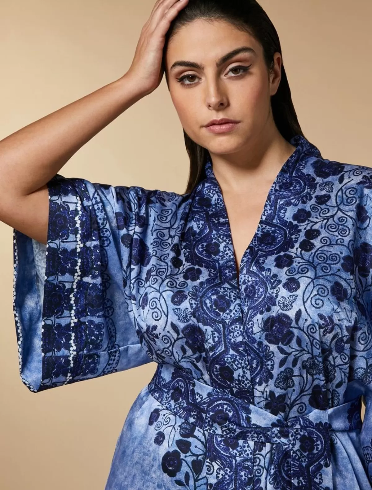 Tunique Style Kimono En Serge Imprime<Marina Rinaldi Best Sale